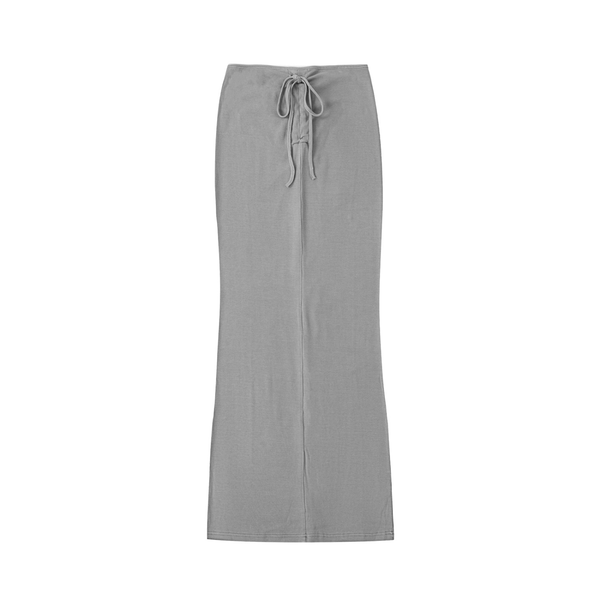 Dyed Washed Drawstring Maxi Skirt 11