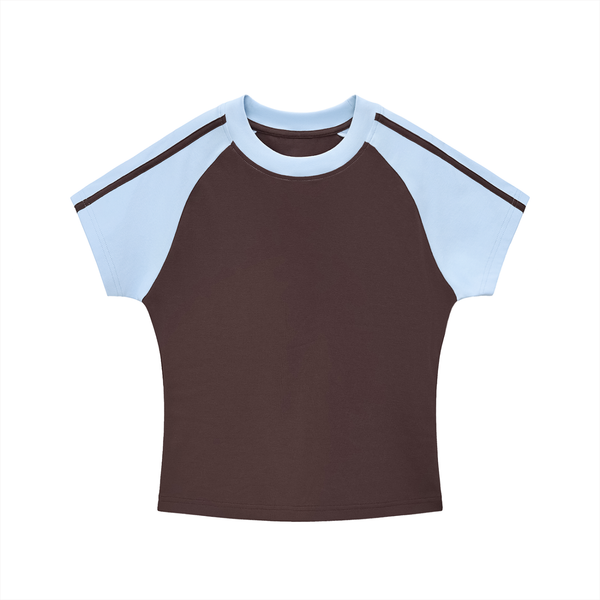 Contrast Stripes Bodycon Raglan  Sleeve T-Shirt 9