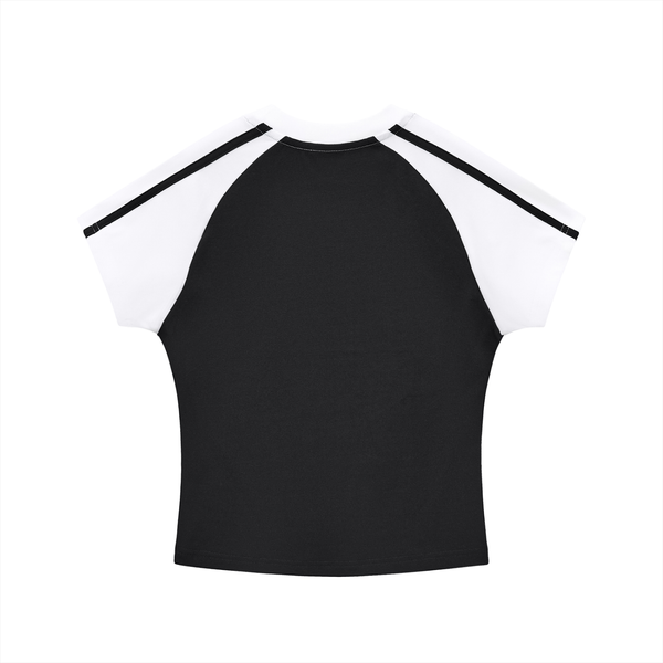 Contrast Stripes Bodycon Raglan  Sleeve T-Shirt 2