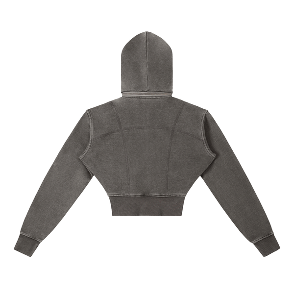Vintage Washed Cropped Fleece Hoodie 4