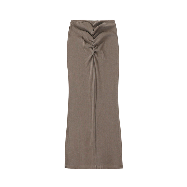 Dyed Washed Drawstring Maxi Skirt 14