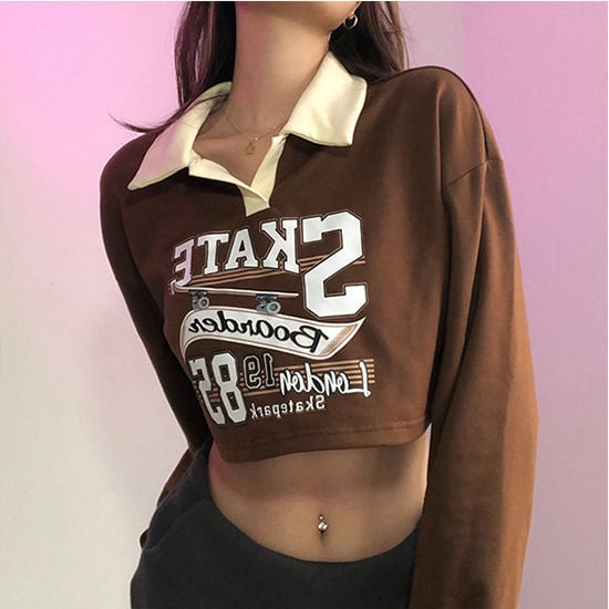 Personalized Retro Street Style Lapel Pullover Sweater