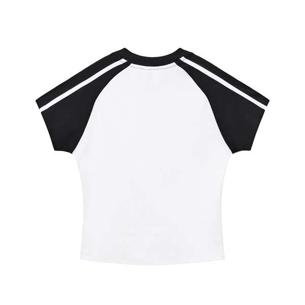 Contrast Stripes Bodycon Raglan  Sleeve T-Shirt 4