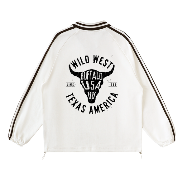 Contrast Striped Lapel Collar Sweatshirt 3