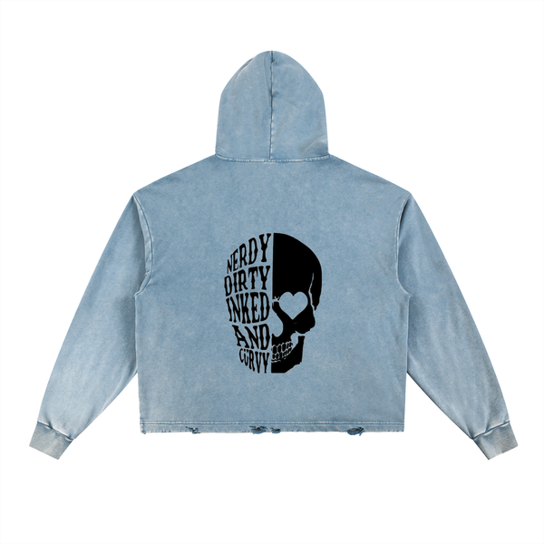 Vintage Washed Frayed-Hem Hoodie 7