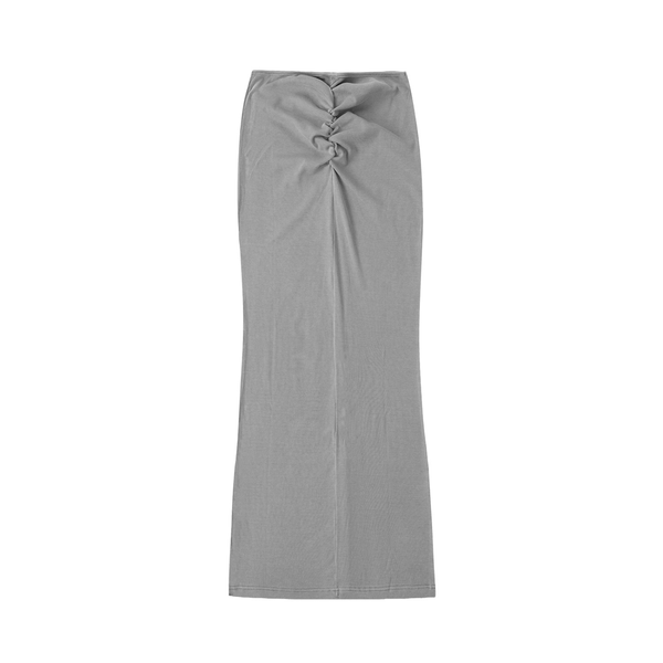 Dyed Washed Drawstring Maxi Skirt 12