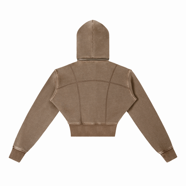 Vintage Washed Cropped Fleece Hoodie 6