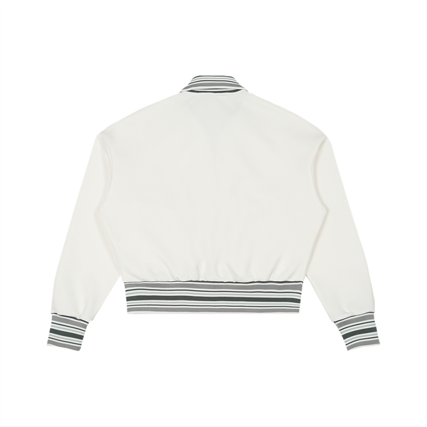 Striped Rib Collar Zip Jacket 5