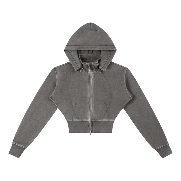 Vintage Washed Cropped Fleece Hoodie 3