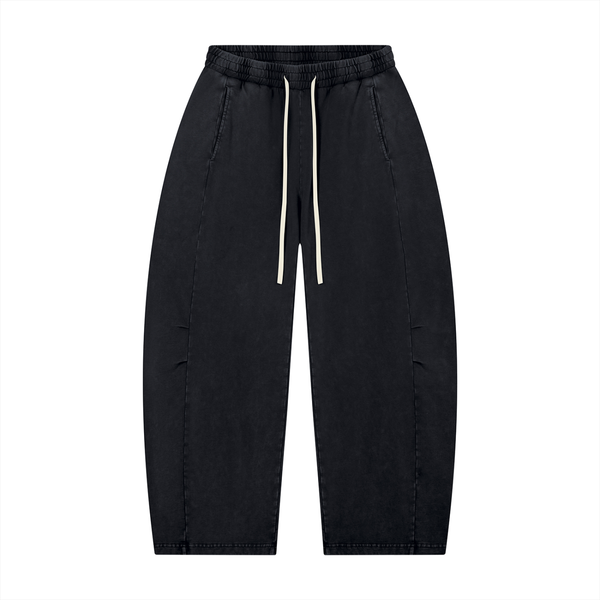 Unisex Mineral Wash Barrel Leg Pants 1