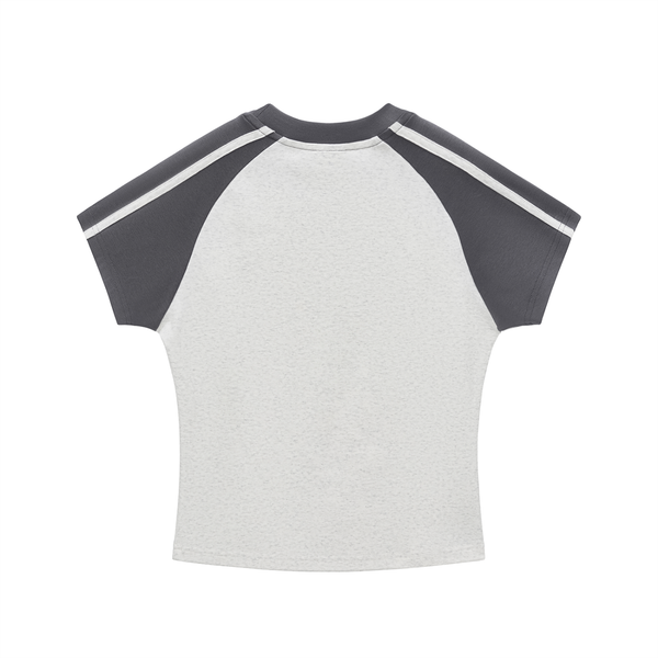 Contrast Stripes Bodycon Raglan  Sleeve T-Shirt 6