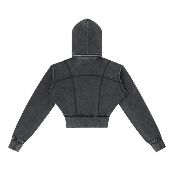 Vintage Washed Cropped Fleece Hoodie 2