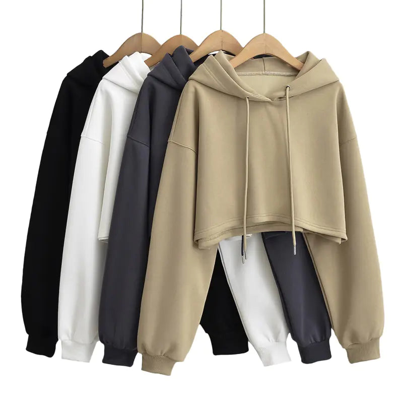 Autumn Drawstring Hooded Pullover Sweater