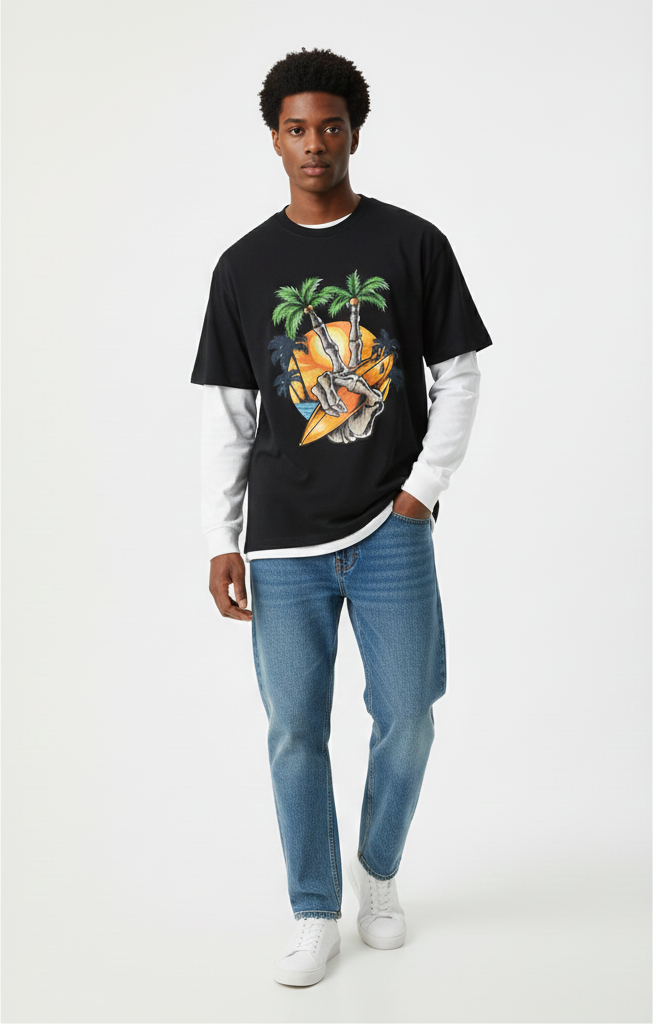 Sleeve Cotton T-Shirt