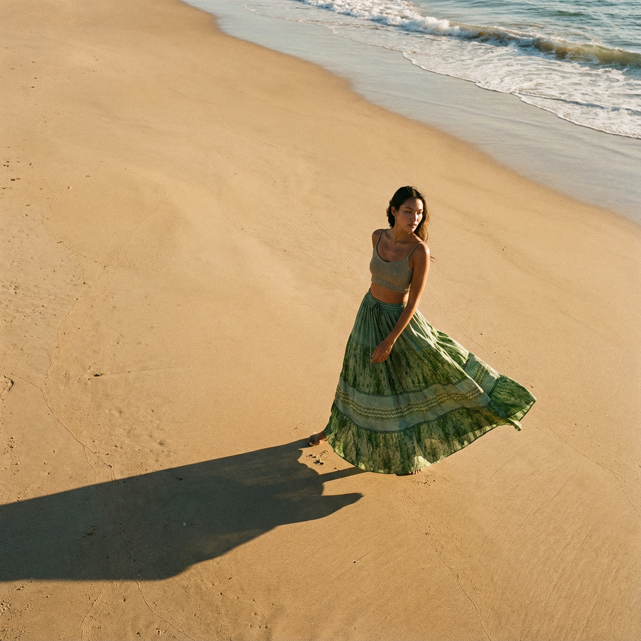 Street Style Printed Stitching Skirt