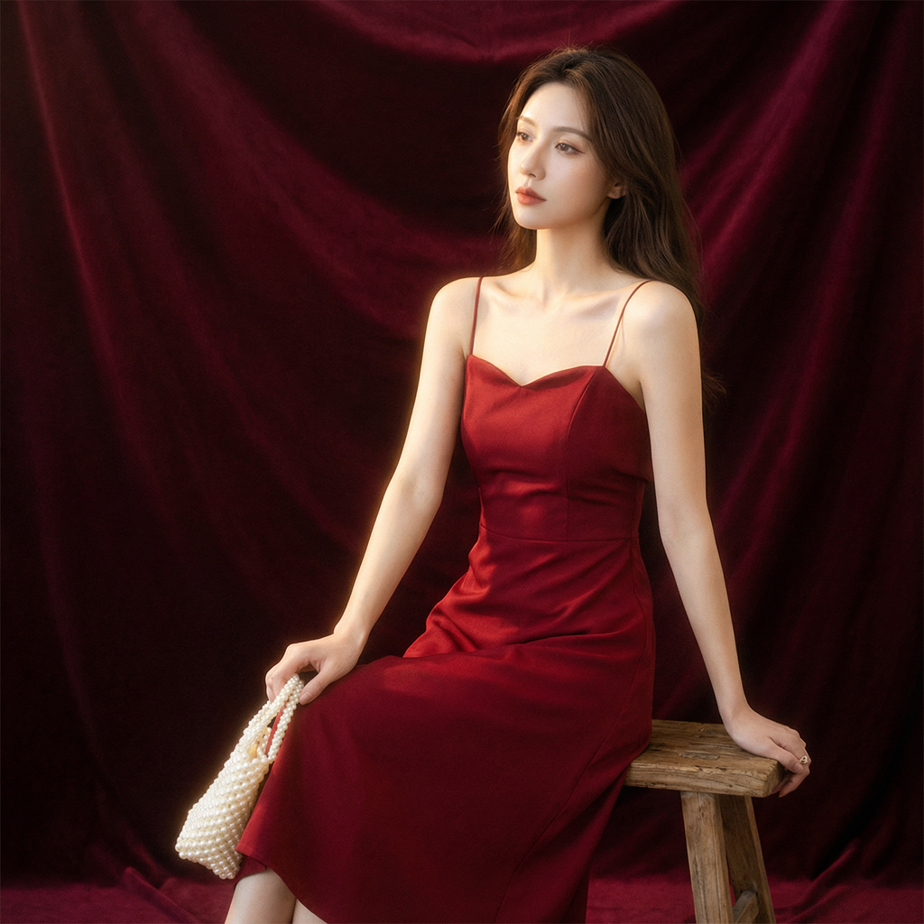 Cross-Back Midi Dress