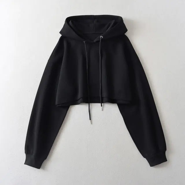 Autumn Drawstring Hooded Pullover Sweater