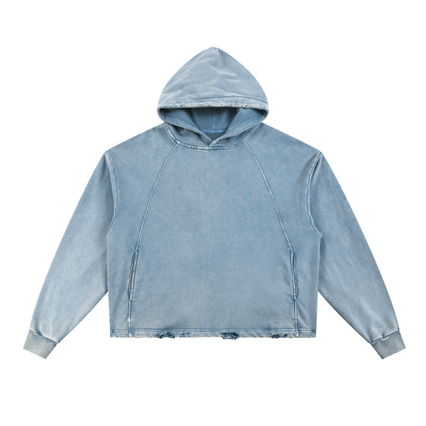 Vintage Washed Frayed-Hem Hoodie 2