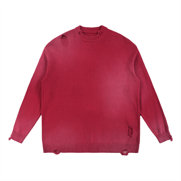 Sun Fade Distressed Ripped Crewneck sweater 3