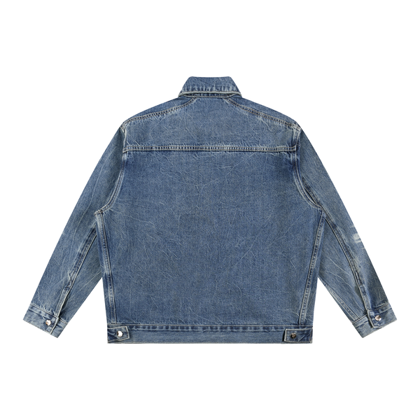 Vintage Wash Zip Up Denim Jacket 2