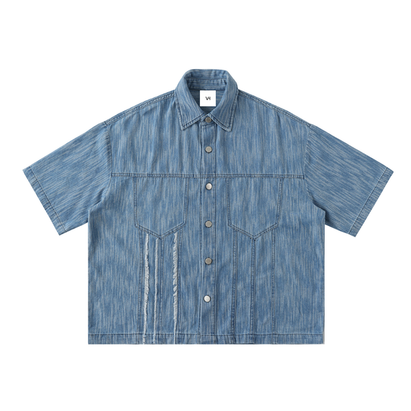 Distressed Wash Short-Sleeve Shirt 16