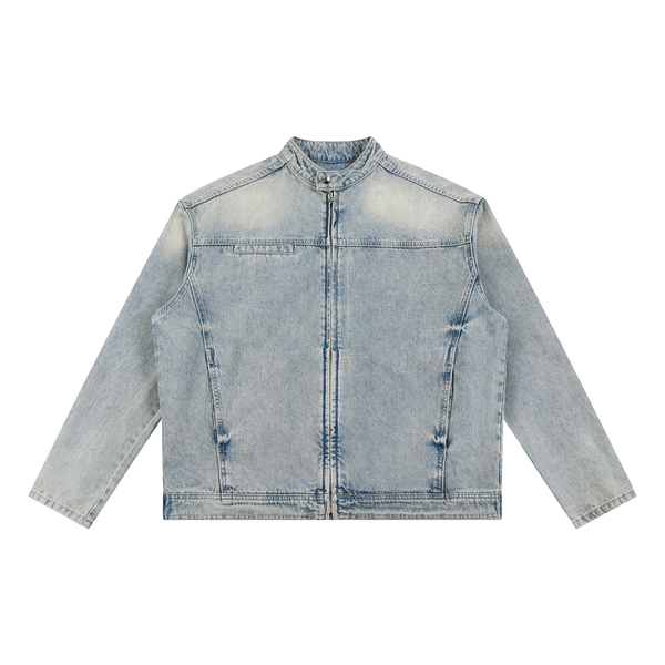 Vintage Wash Zip Denim Jacket 1