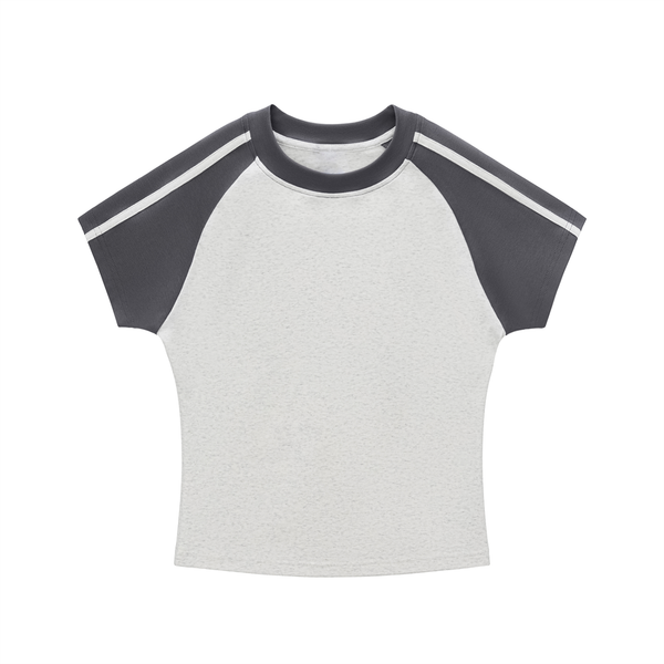 Contrast Stripes Bodycon Raglan  Sleeve T-Shirt 5
