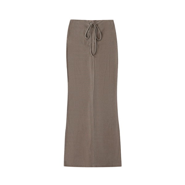 Dyed Washed Drawstring Maxi Skirt 13