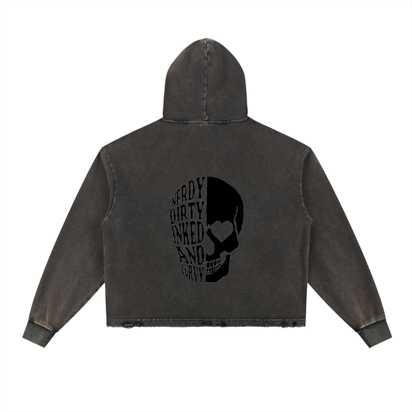 Vintage Washed Frayed-Hem Hoodie 4