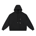 Boxy Button Placket Hoodie