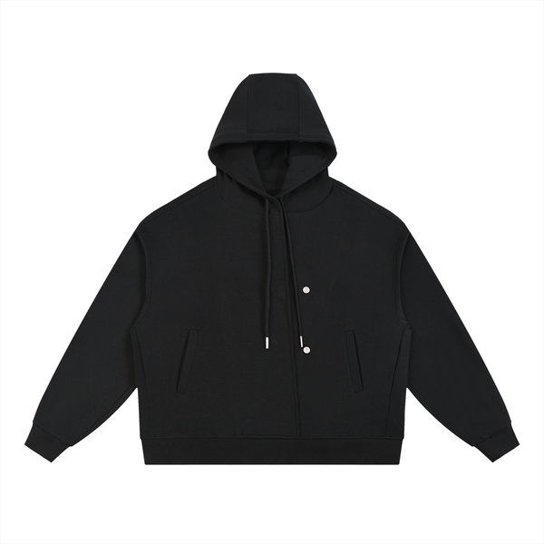Boxy Button Placket Hoodie 4
