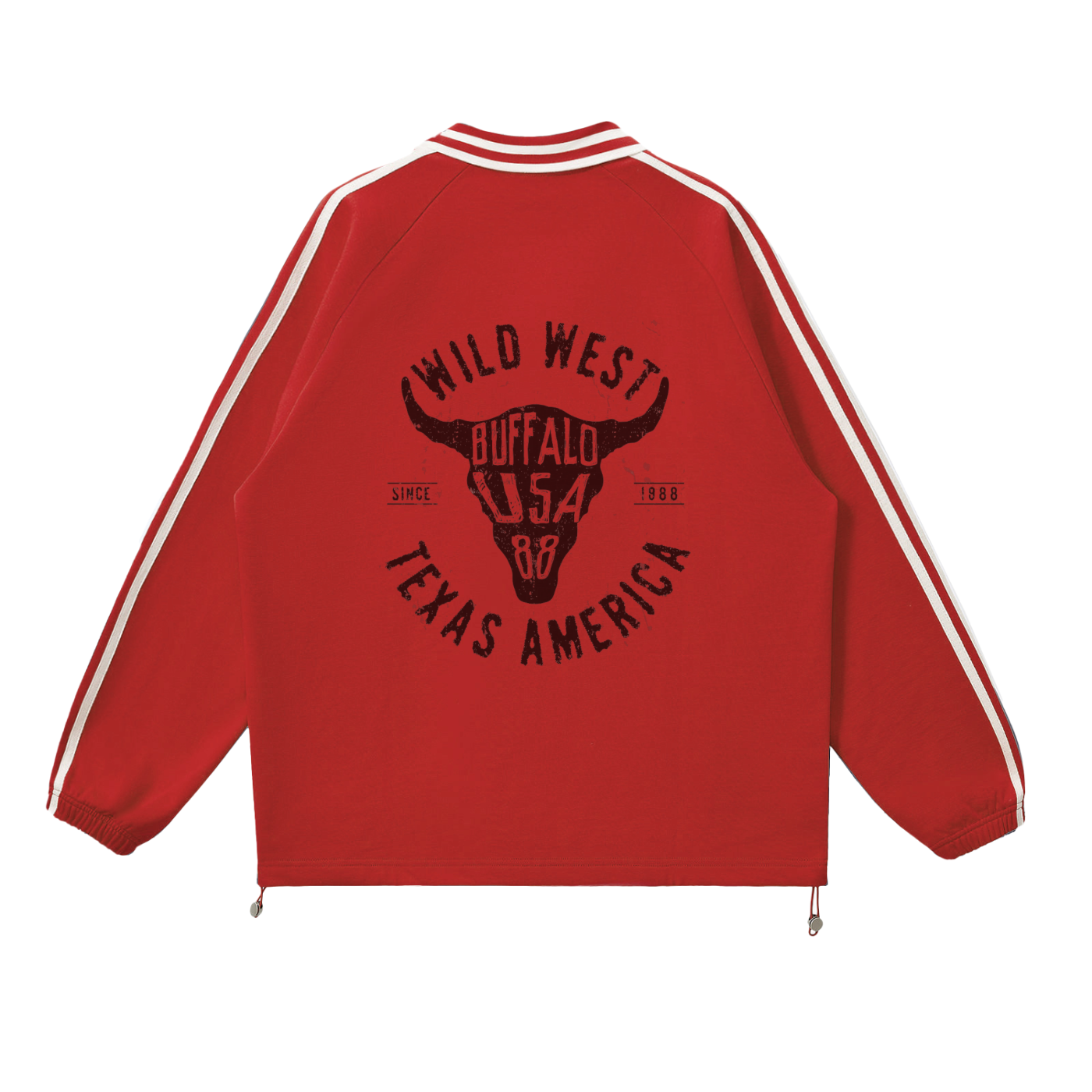 Contrast Striped Lapel Collar Sweatshirt