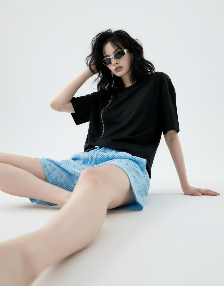 Mesh Drawstring Shorts