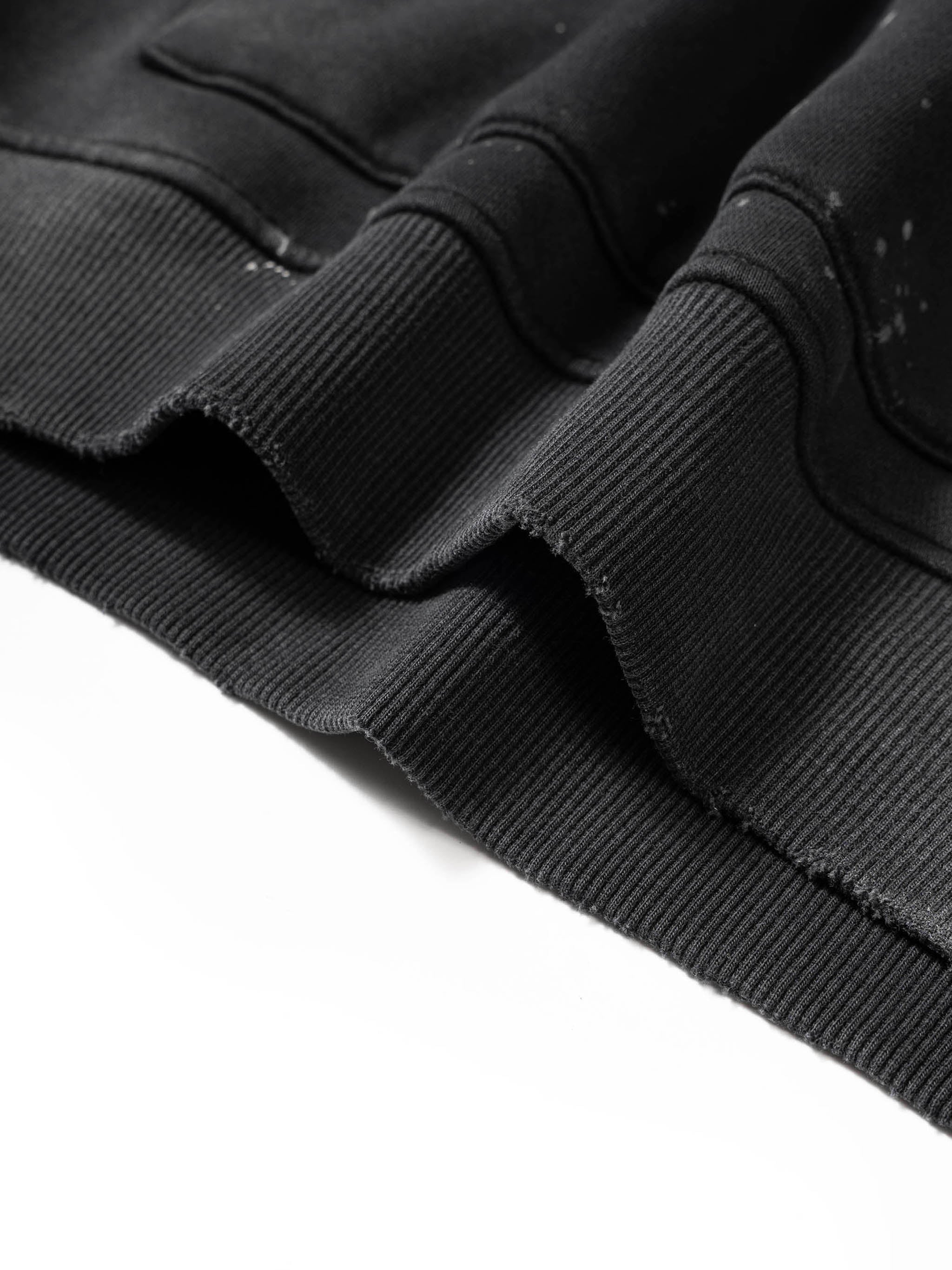 Vintage Washed Frayed Fleece Hoodie