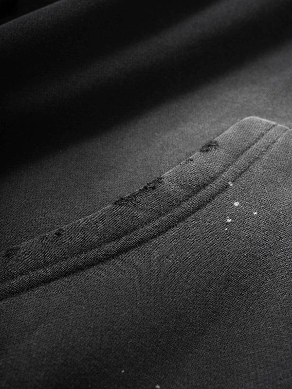 Vintage Washed Frayed Fleece Hoodie 8