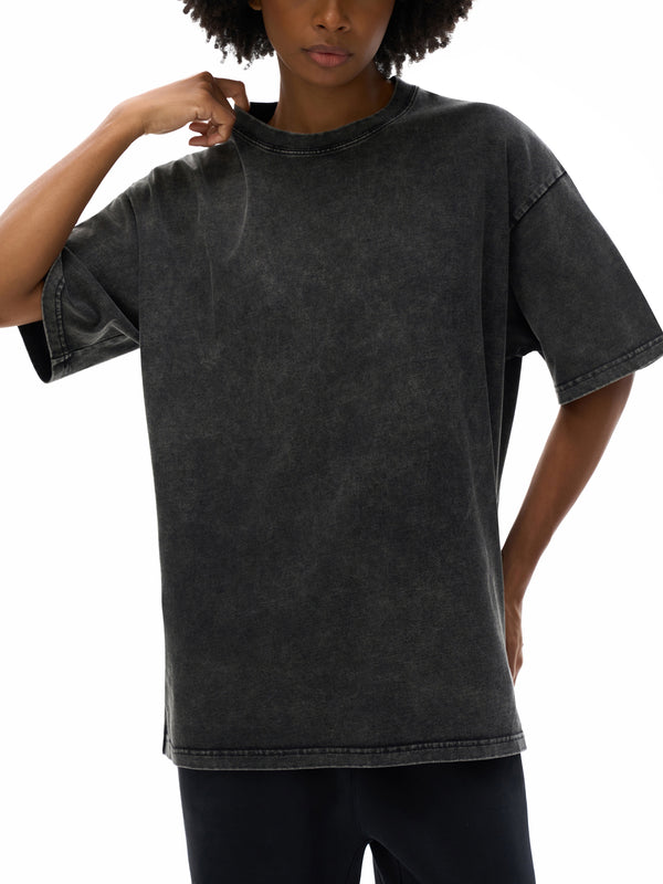 Snow Washed Oversized Cotton T-Shirt 28