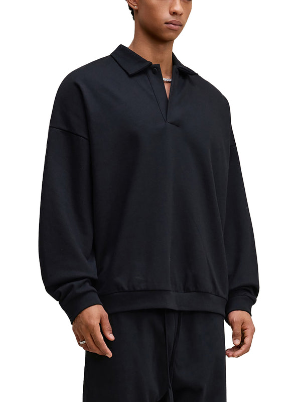 Heavyweight Fleece Polo Sweatshirt 16