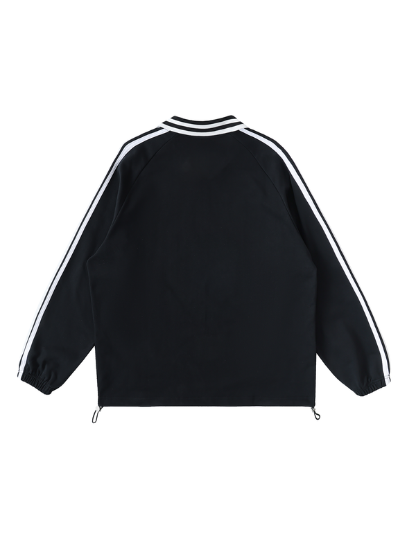 Contrast Striped Lapel Collar Sweatshirt 12