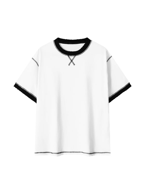 Contrast-Stitched Cotton T-Shirt 7