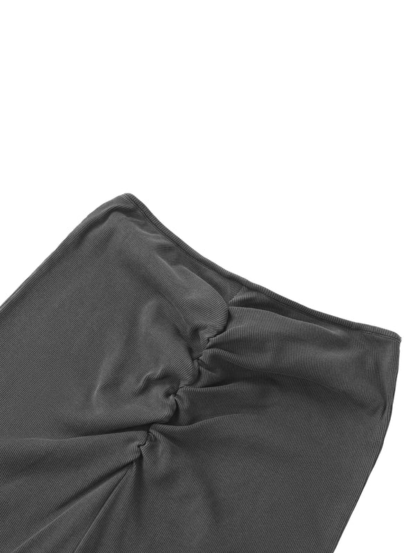 Dyed Washed Drawstring Maxi Skirt 22