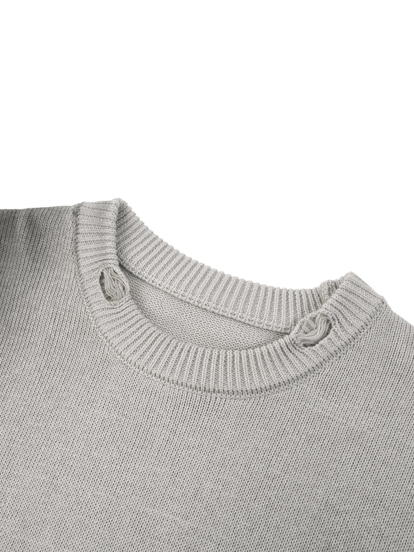 Sun Fade Distressed Ripped Crewneck sweater 16