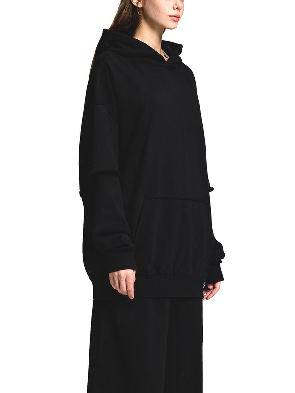 Snow Washed Raw Edge Double Layered Hoodie 13