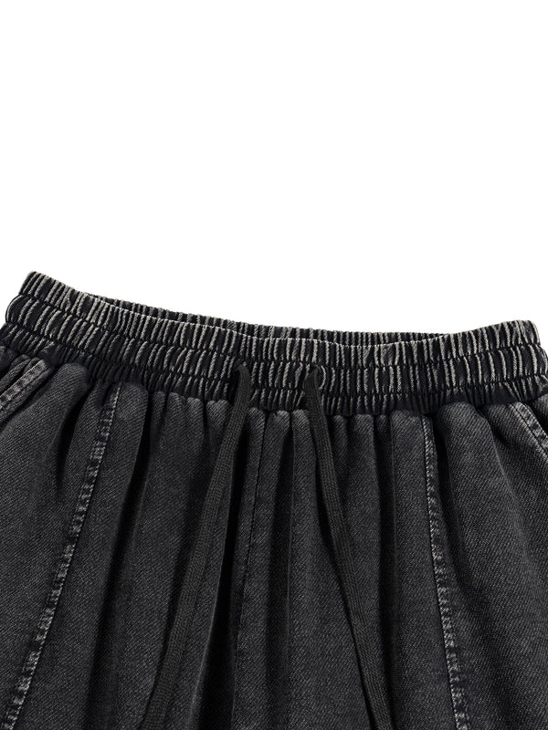 Snow Wash Drawstring Cotton Pants 9