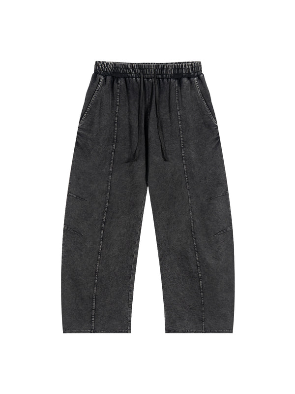 Snow Wash Drawstring Cotton Pants 7