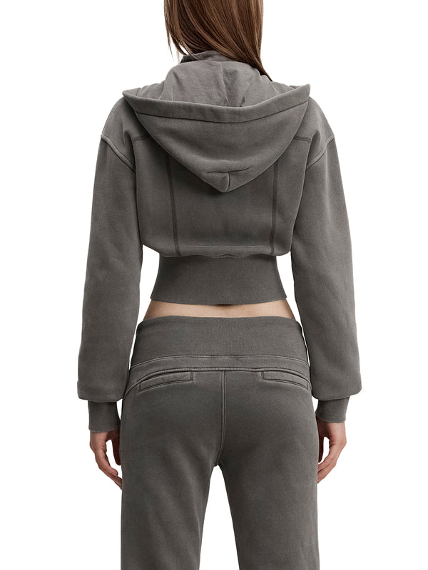 Vintage Washed Cropped Fleece Hoodie 11