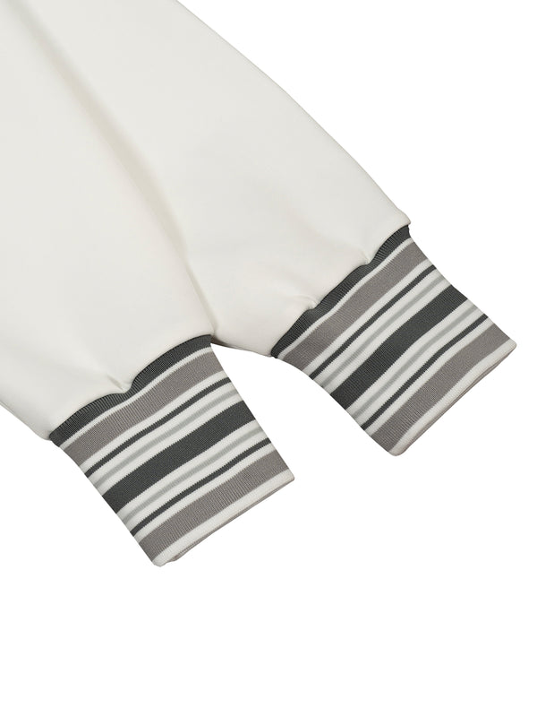 Striped Rib Collar Zip Jacket 9