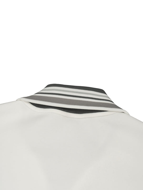 Striped Rib Collar Zip Jacket 11