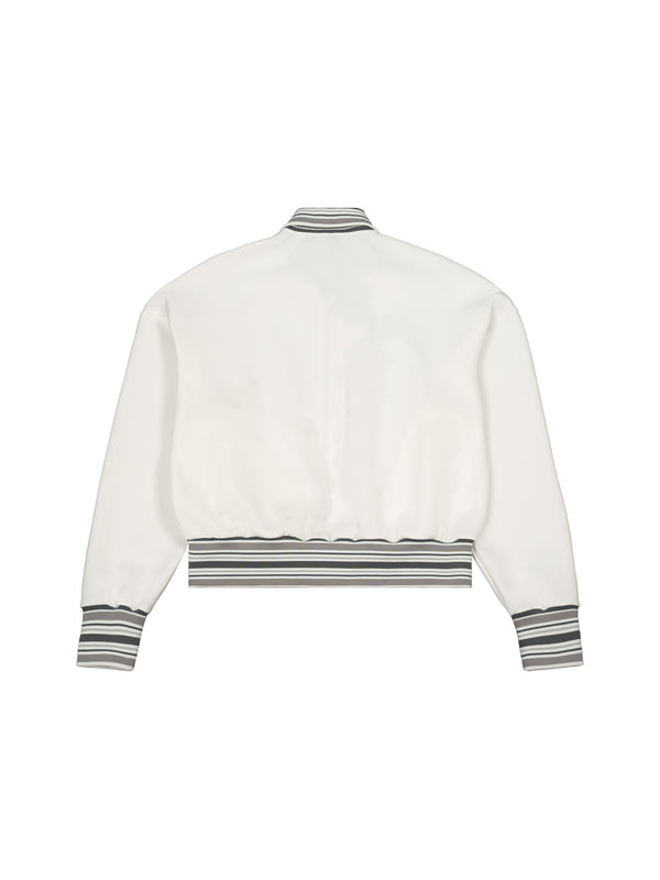 Striped Rib Collar Zip Jacket 7
