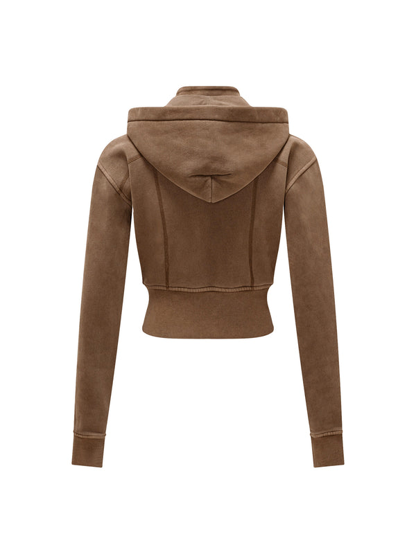 Vintage Washed Cropped Fleece Hoodie 8
