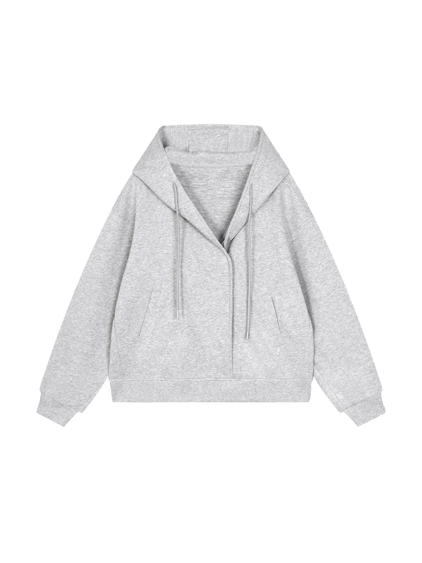 Boxy Button Placket Hoodie 10
